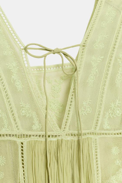 Robe plissée brodée ZW Collection