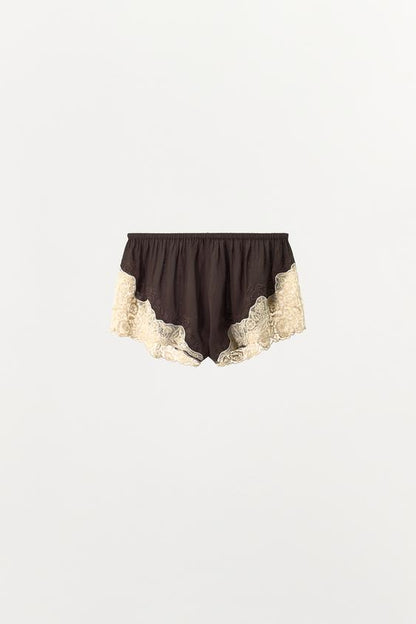 Short 100 % viscose en dentelle à perles