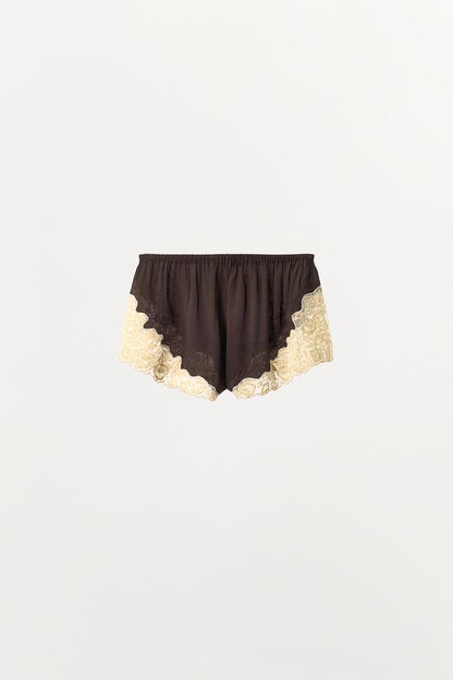 Short 100 % viscose en dentelle à perles