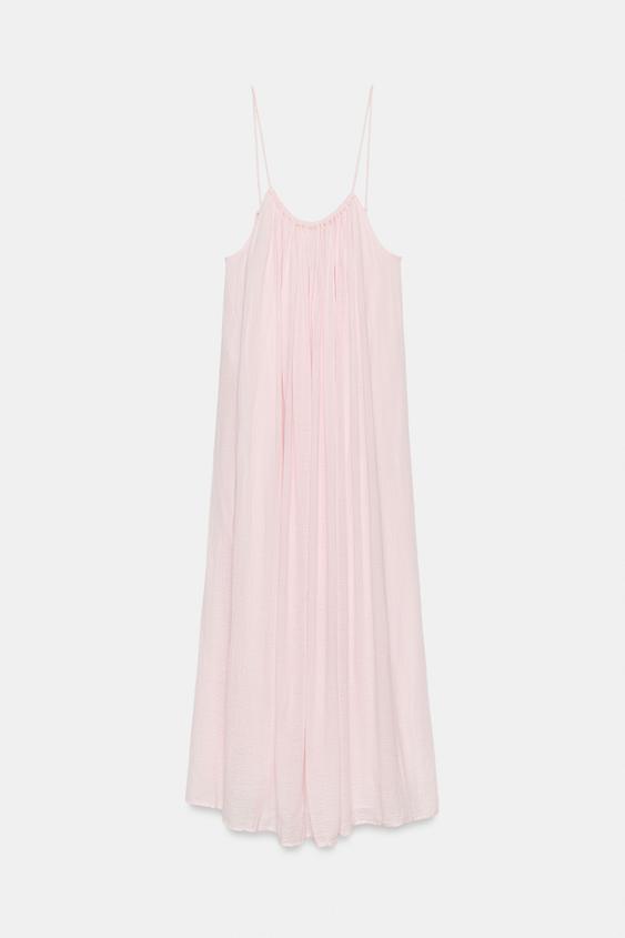 Robe midi en mousseline à volume