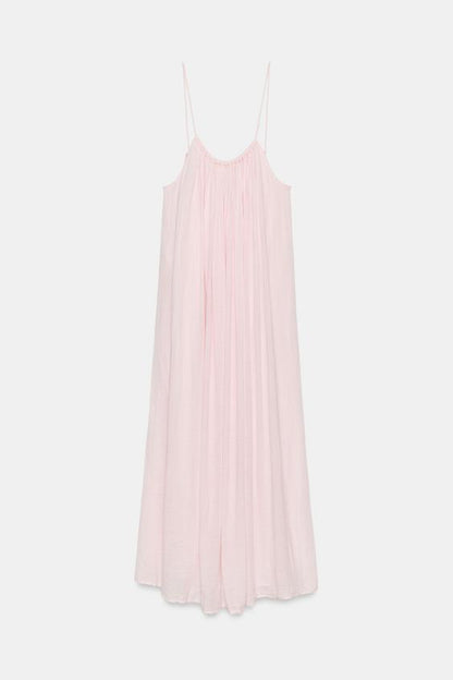 Robe midi en mousseline à volume