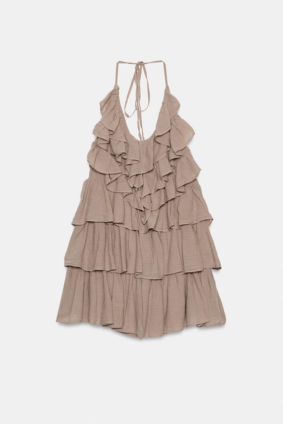 Robe en mousseline dos-nu à volants