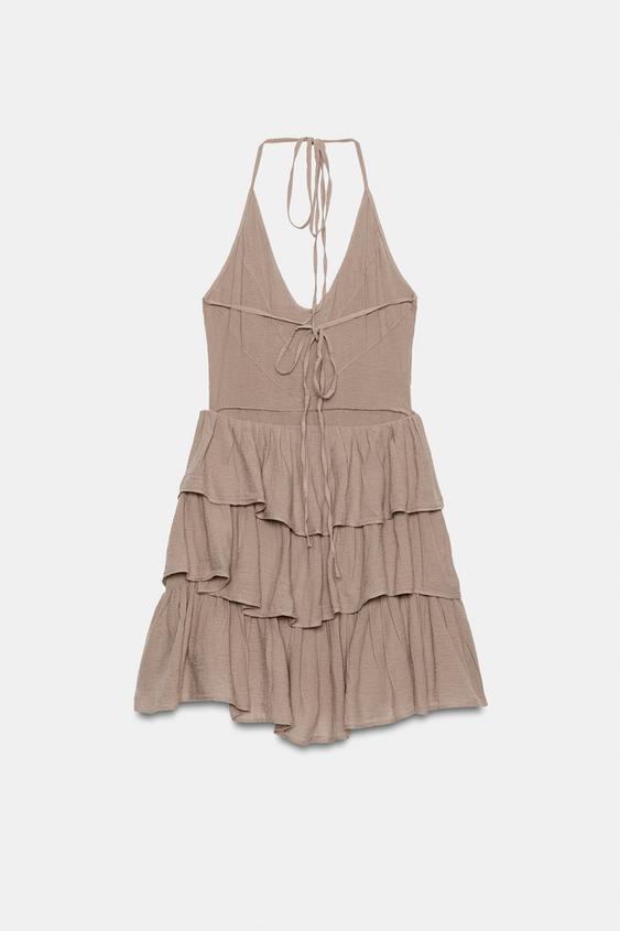 Robe en mousseline dos-nu à volants