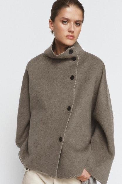 Veste en mélange de laine à surpiqûres ZW Collection