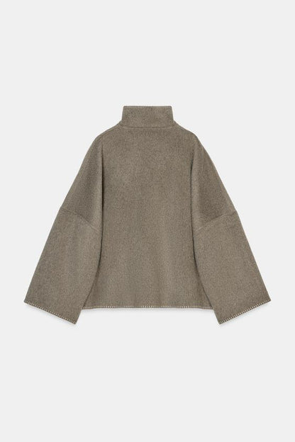 Veste en mélange de laine à surpiqûres ZW Collection
