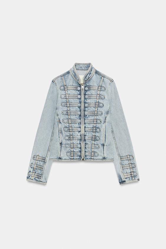 Veste en denim cintrée à boutons ZW Collection