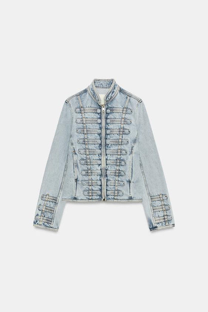 Veste en denim cintrée à boutons ZW Collection
