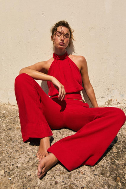 Pantalon droit en lin