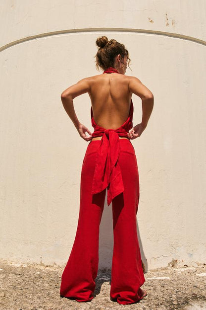 Pantalon droit en lin