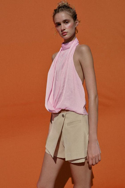 Jupe-culotte croisée taille basse