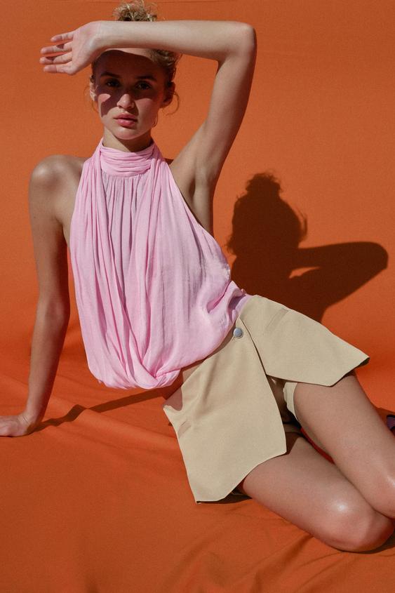 Jupe-culotte croisée taille basse
