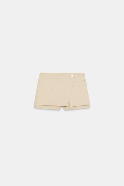 Jupe-culotte croisée taille basse