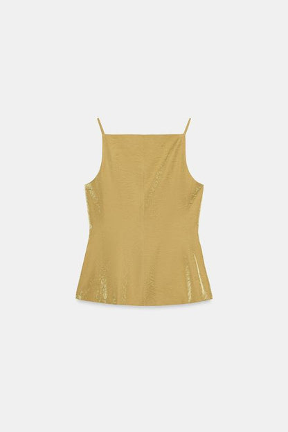 Gilet satiné effet froissé