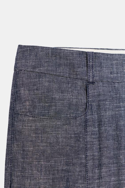 Pantalon mini coupe évasée en lin