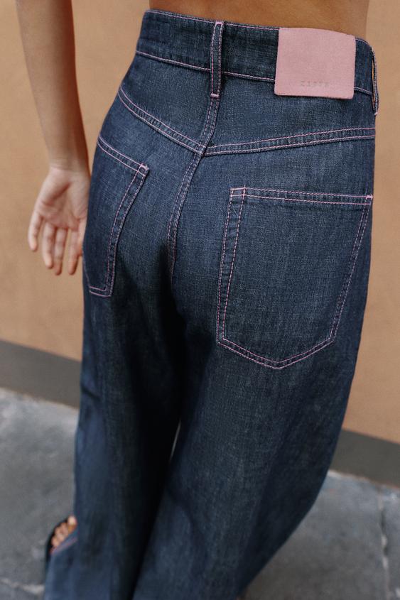 Pantalon coupe barrel en lin