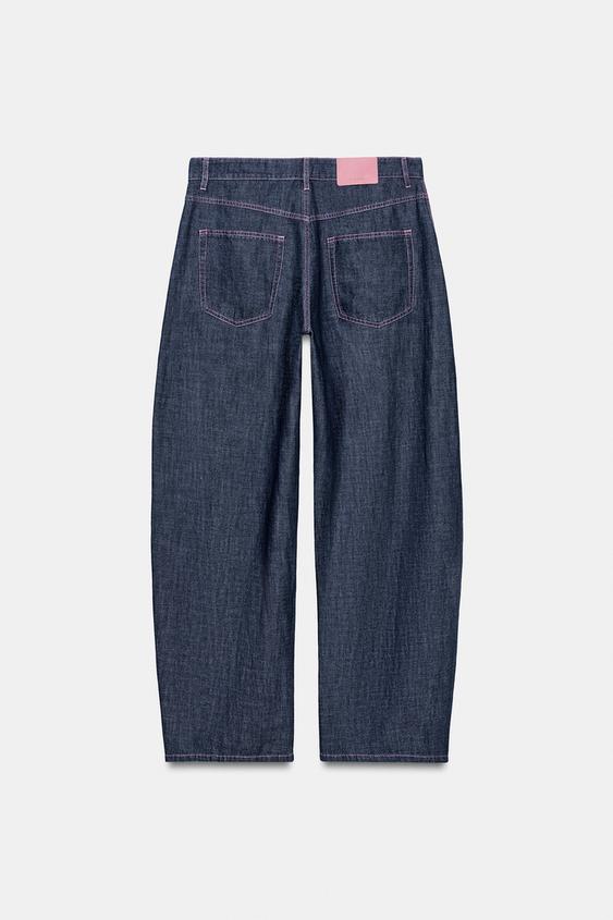 Pantalon coupe barrel en lin