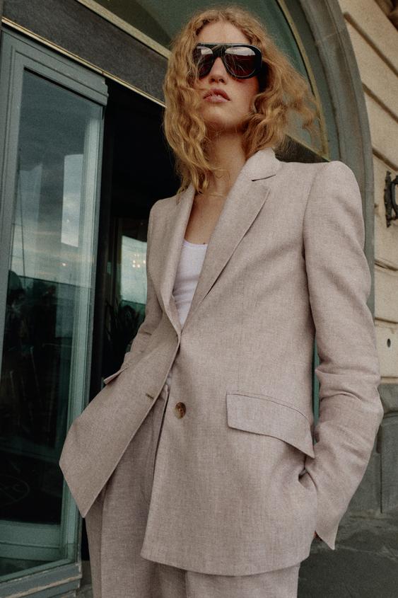 Blazer en lin à pinces