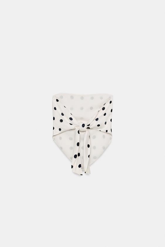 Top satiné bustier lien à nouer