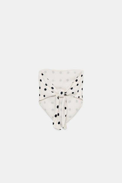 Top satiné bustier lien à nouer
