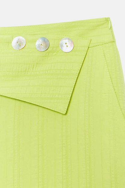 Pantalon large taille haute à revers