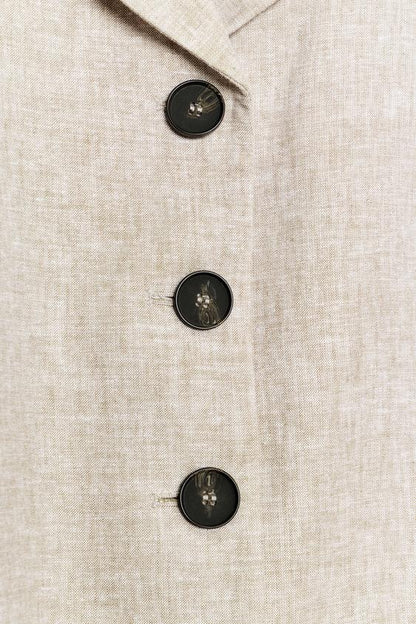Blazer droit en lin à pinces