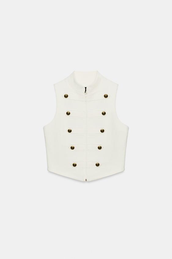Gilet dos-nu à boutons