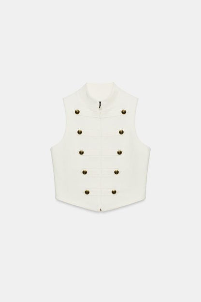 Gilet dos-nu à boutons