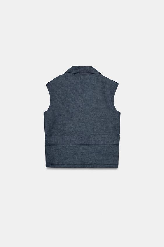 Gilet en lin avec ceinture