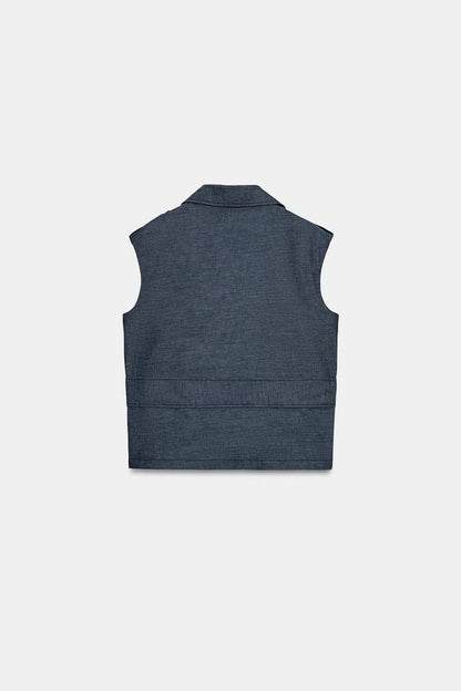 Gilet en lin avec ceinture