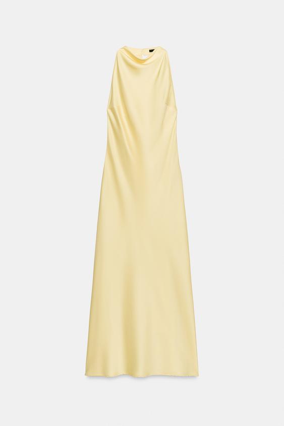 Robe midi dos-nu drapée au dos