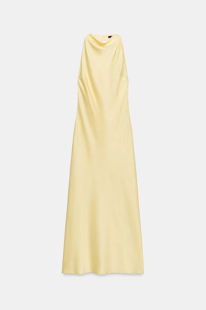 Robe midi dos-nu drapée au dos