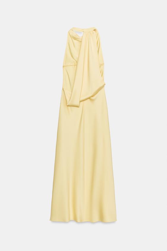Robe midi dos-nu drapée au dos