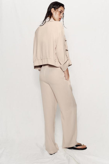 Veste safari à manches retroussées