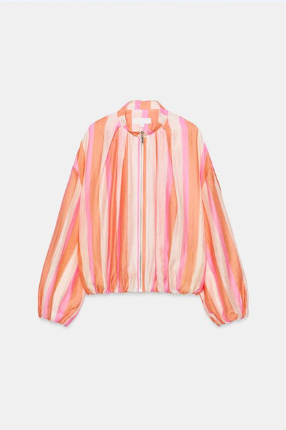 Veste bomber à rayures