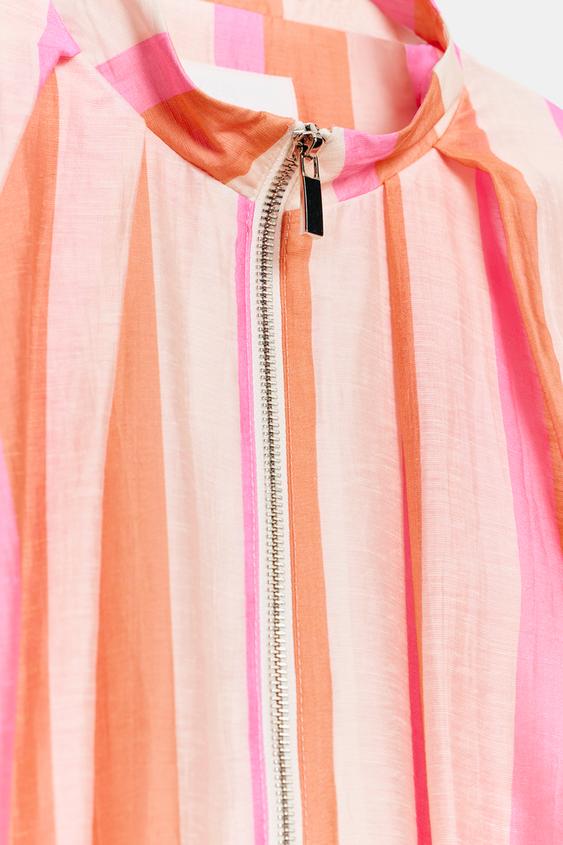 Veste bomber à rayures