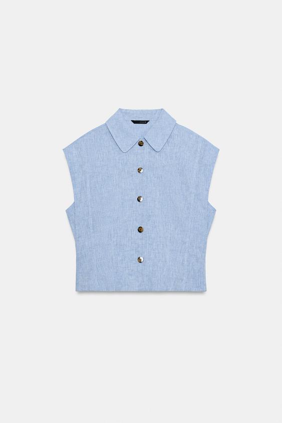 Chemise sans manches en lin