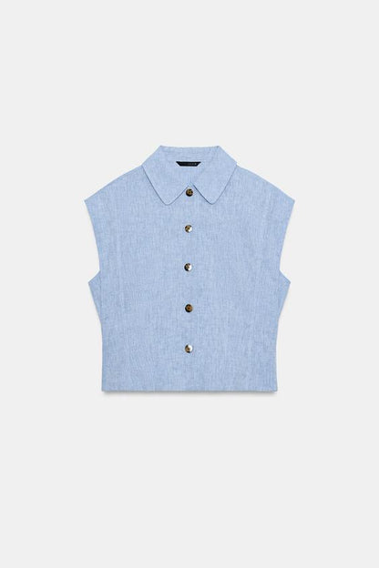 Chemise sans manches en lin