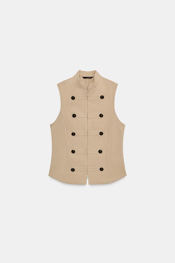 Chemise à boutons sans manches