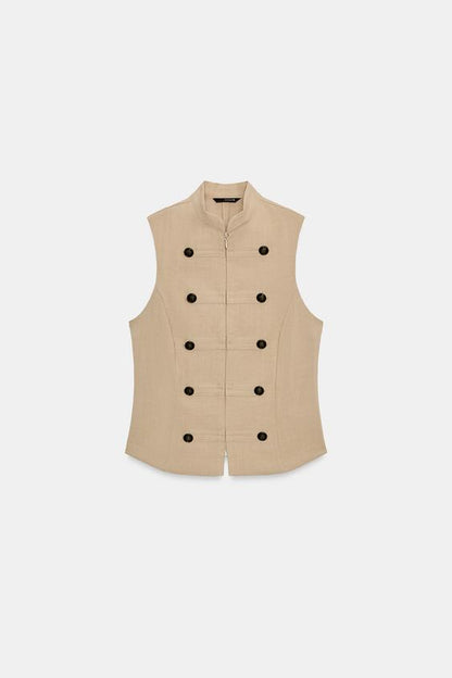 Chemise à boutons sans manches