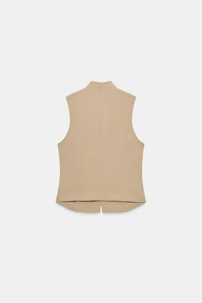 Chemise à boutons sans manches