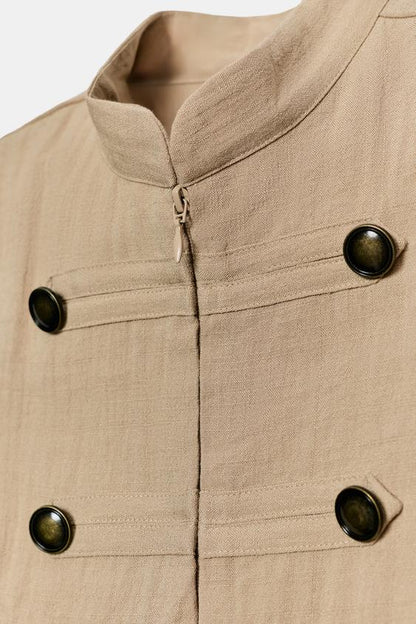 Chemise à boutons sans manches