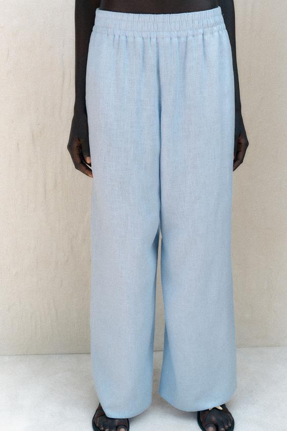 Pantalon large en lin