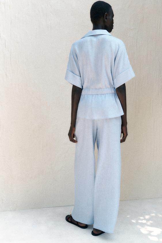 Pantalon large en lin