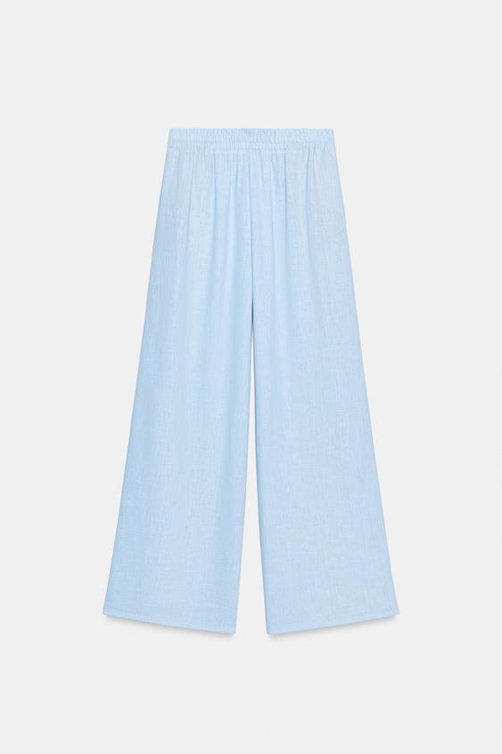 Pantalon large en lin
