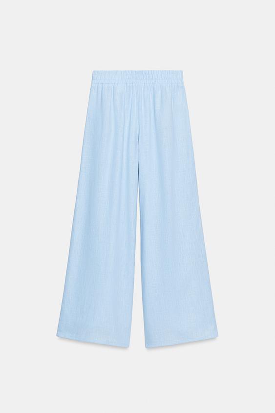 Pantalon large en lin