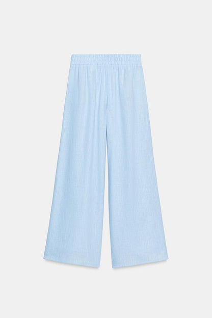 Pantalon large en lin