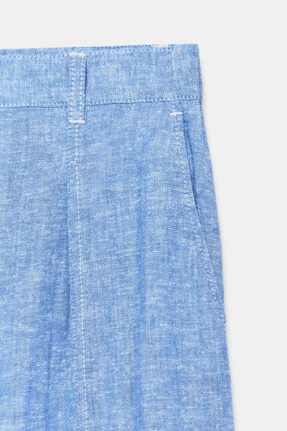 Pantalon large en lin à pinces