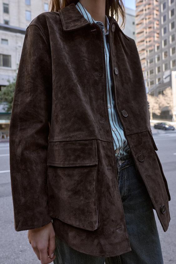 Blouson 100 % cuir suédé