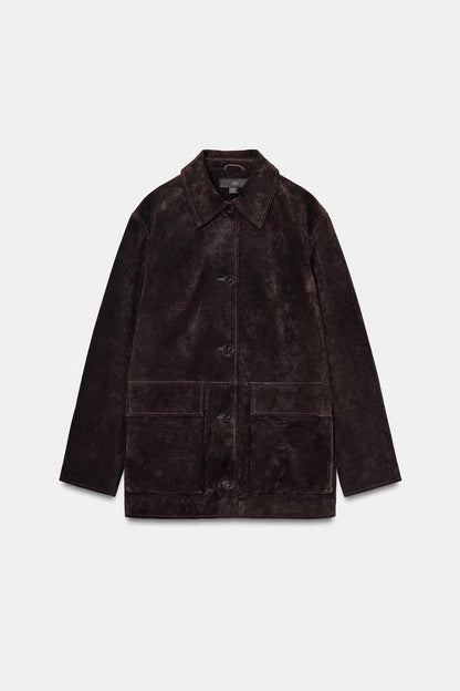 Blouson 100 % cuir suédé