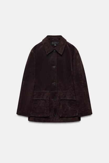 Blouson 100 % cuir suédé